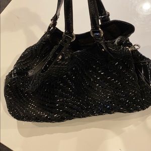 Cole Haan Genevieve Large Woven Weave Leather Bag